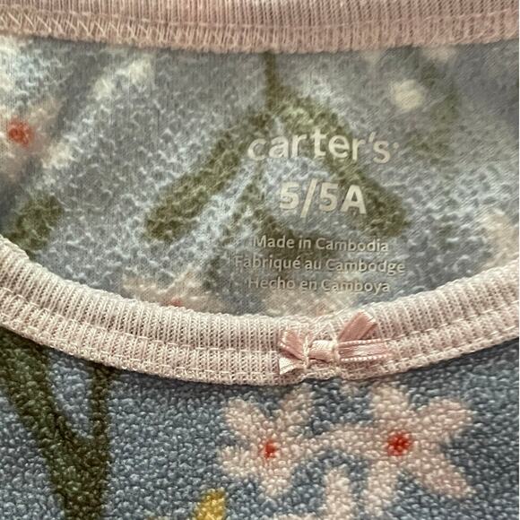 Carter's Lavender Floral Fleece Girl's PJ Pant Set size 5 - Picture 8 of 12